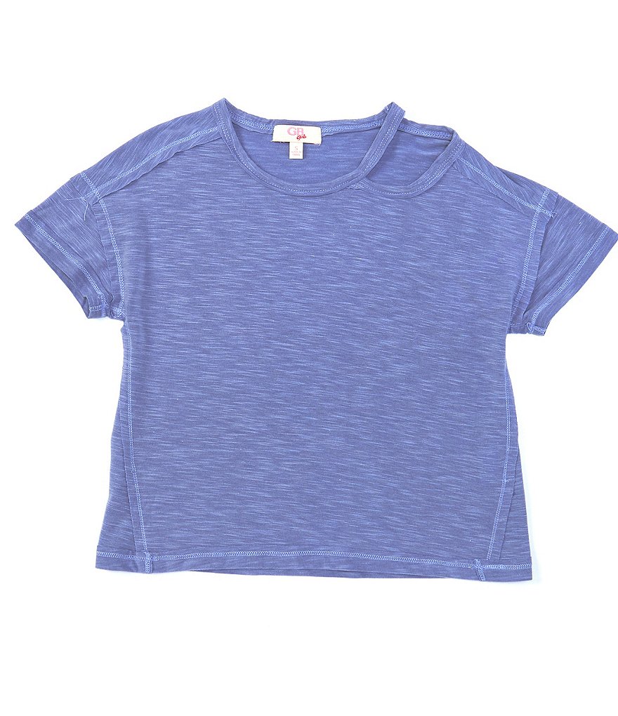 GB GB Girls Big Girls 7-16 Short Sleeve Split-Neck Tee