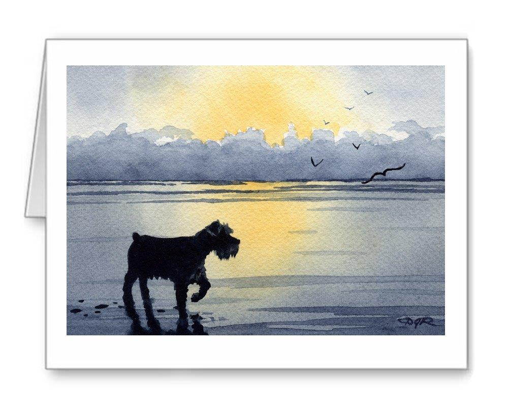 Miniature Schnauzer Sunset - Set of 10 Note Cards With Envelopes