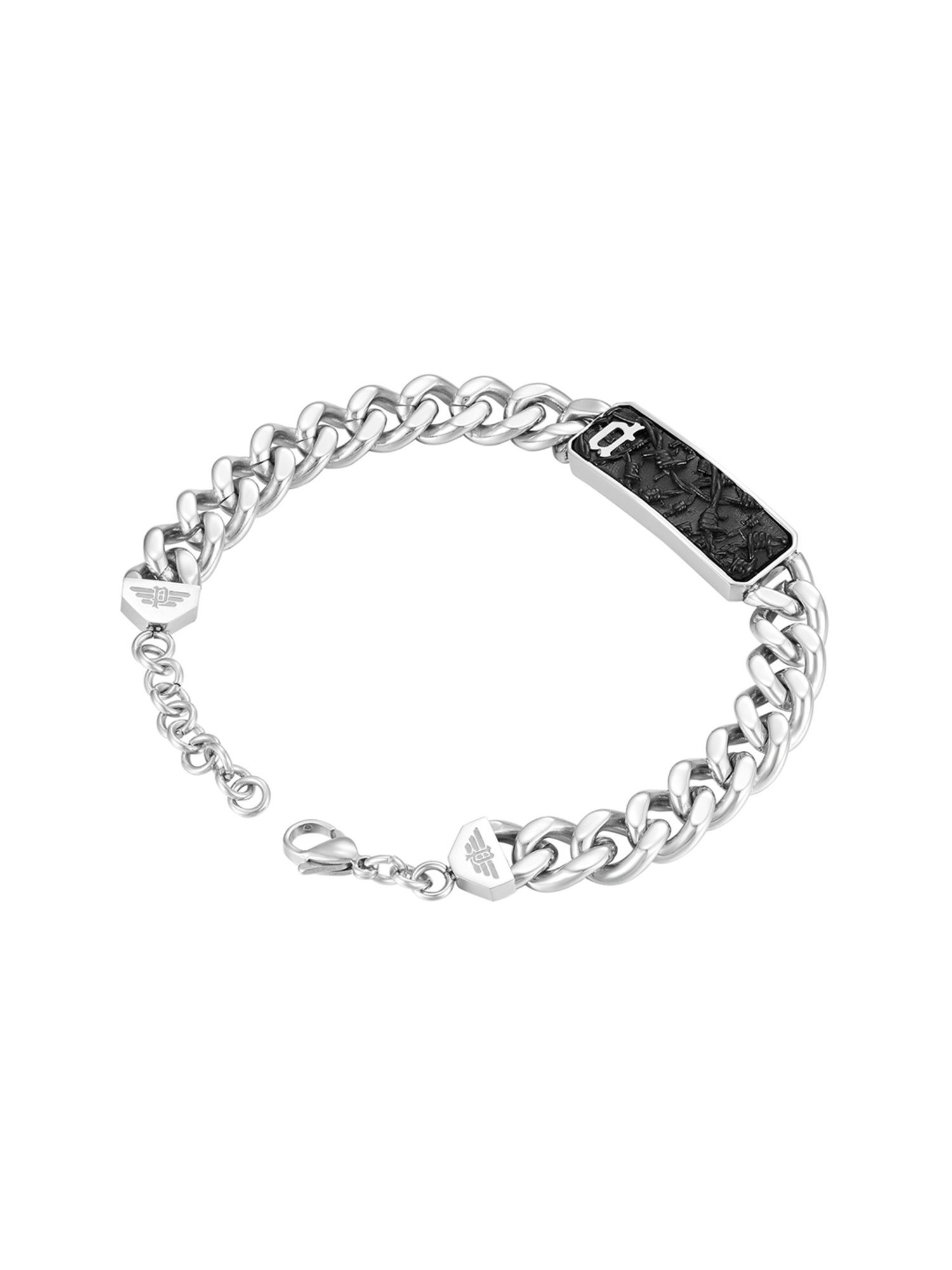 Police Wire Chain Flexible fit Black Flexible fit Bracelet for Men