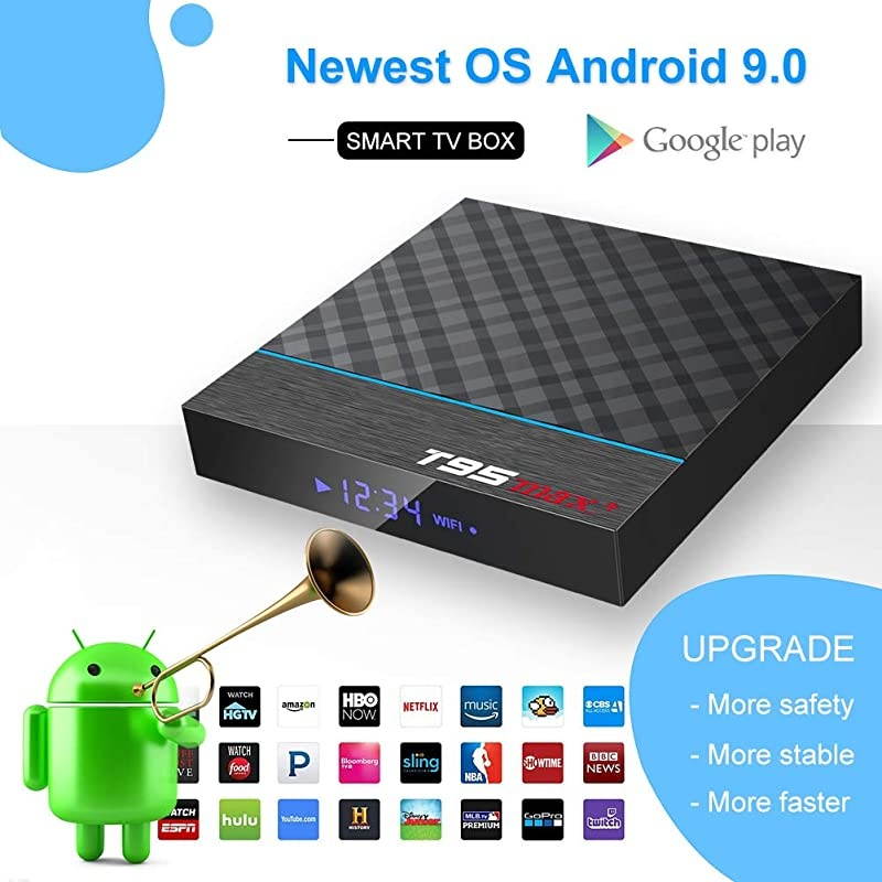 Box Android 90 T95 MAX+ Android Box 4GB RAM 64GB ROM with Amlogic S905X3 Quadcore CortexA55 BT40 Dual WiFi 245G Support 8K 3D Android Box