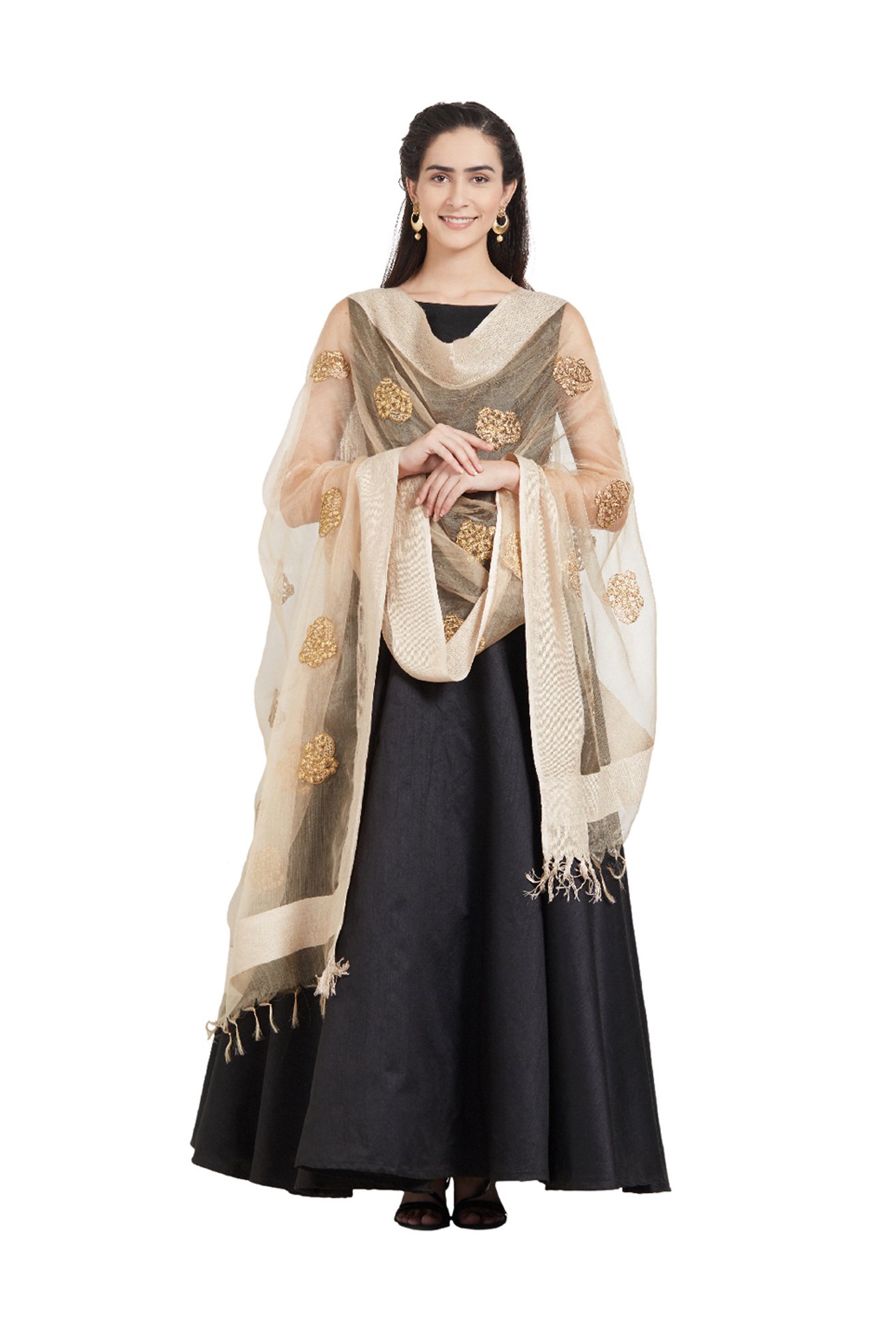 Dupatta Bazaar Beige & Gold Dupatta