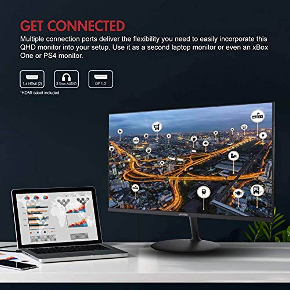 VIOTEK FI24D 24-Inch IPS QHD Gaming Monitor 75Hz 1440p 6ms (OD)  FreeSync GamePlus HDMI, DP, 3.5mm  3-Year Warranty