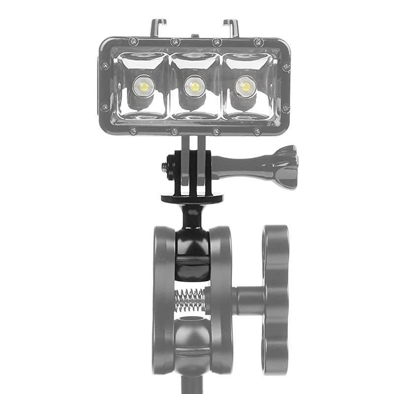 Aluminum Ball Mount for GoPro Hero 9 8 Max 7 (2018) 6 5 4 3+ 3 Black Silver Session, Osmo Action, AKASO, SJCAM - Ball Head Mount Adapter (1-Inch Diameter Ball) with 3/8'' Screw Hole + Thumb Screw