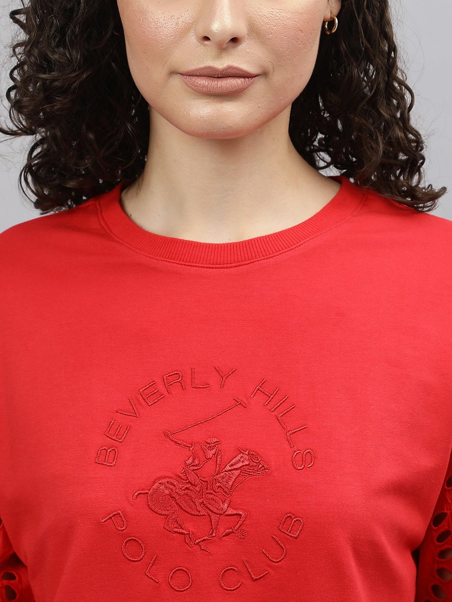Beverly Hills Polo Club Red Self Pattern Pullover