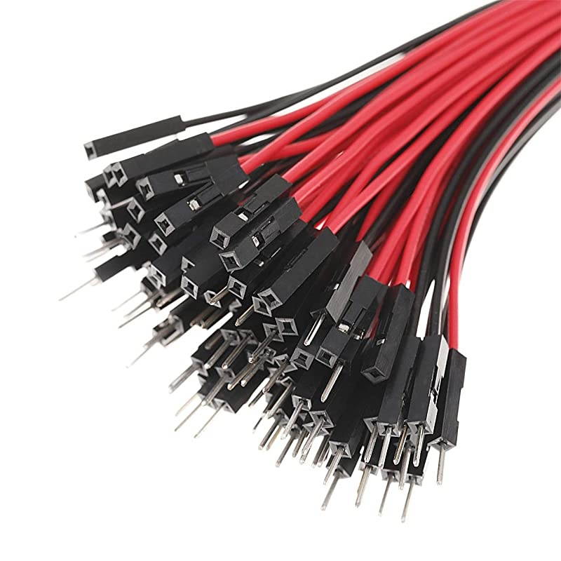 Breadboard M/M M/F F/F Black Red Color for Power Lines Jumper Wires 0.1'' Square Head 90-Pack 24AWG by Hellotronics (3 Types, 15CM, Pack of 90)