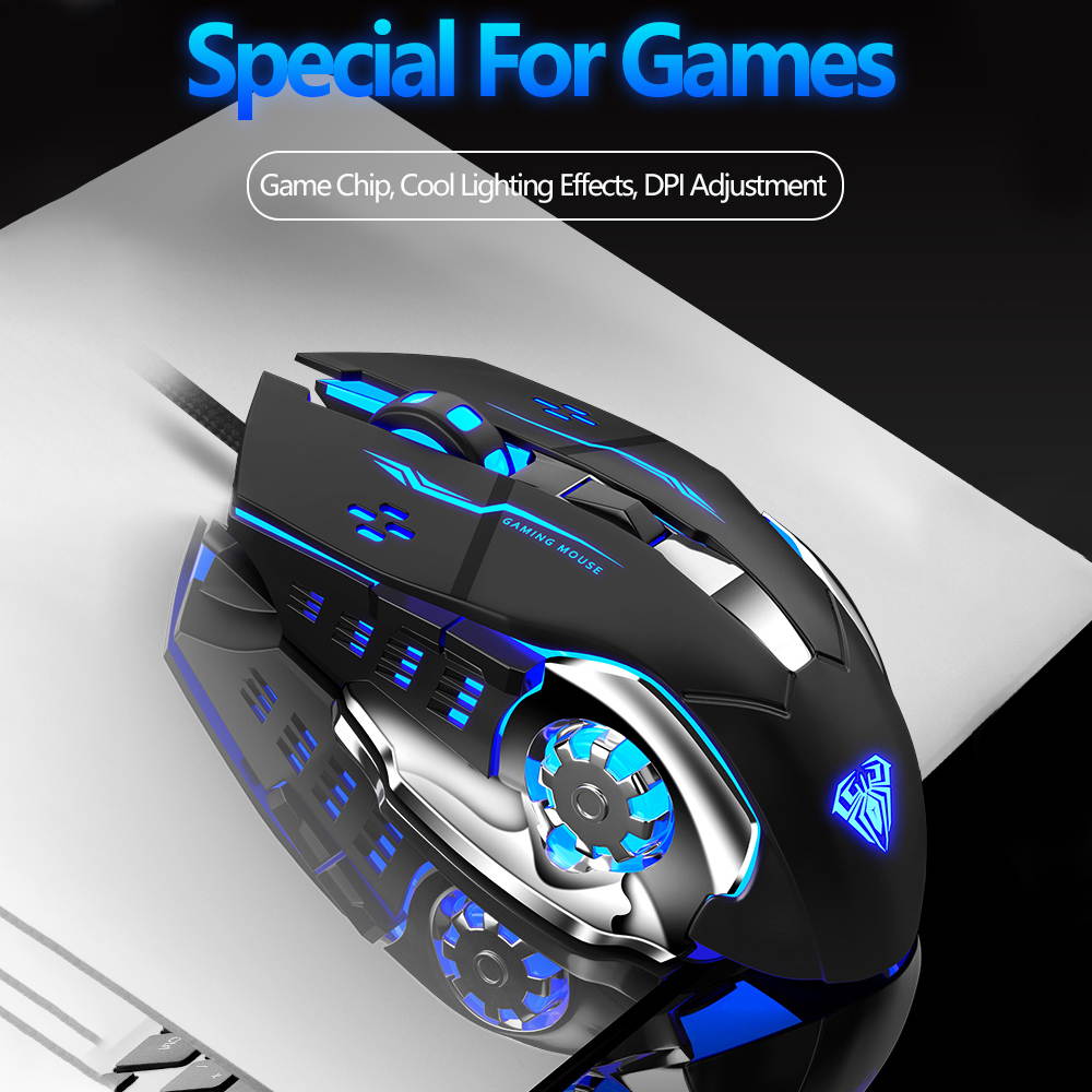 AULA H510 RGB Gaming Mouse with 9 Side Buttons High Precision 10000 DPI Optical Sensor, Fire Button Computer Mice 14-Programmable-Buttons for PC/Gamer