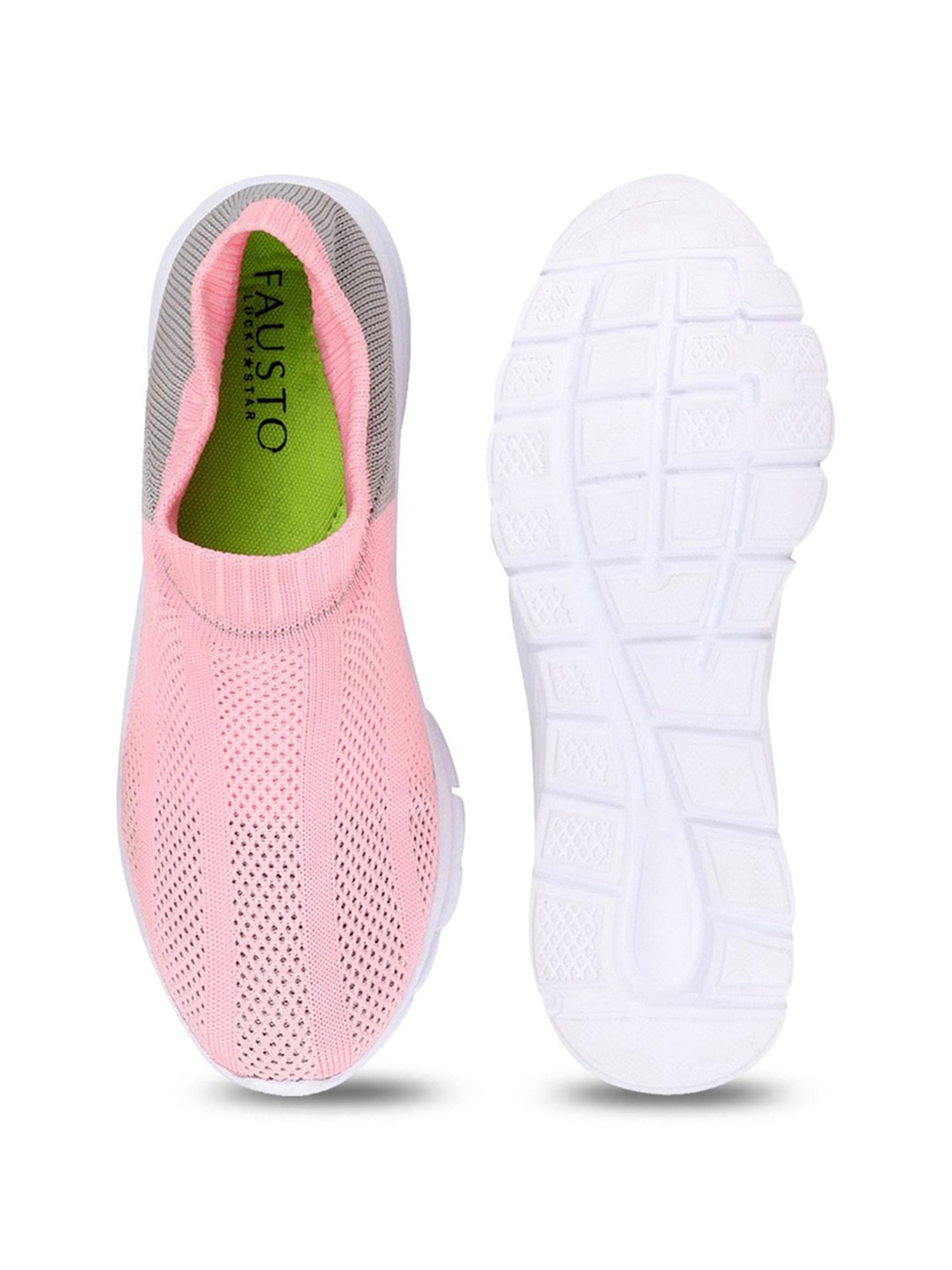 Fausto Women's Pink & Grey Walking Shoes