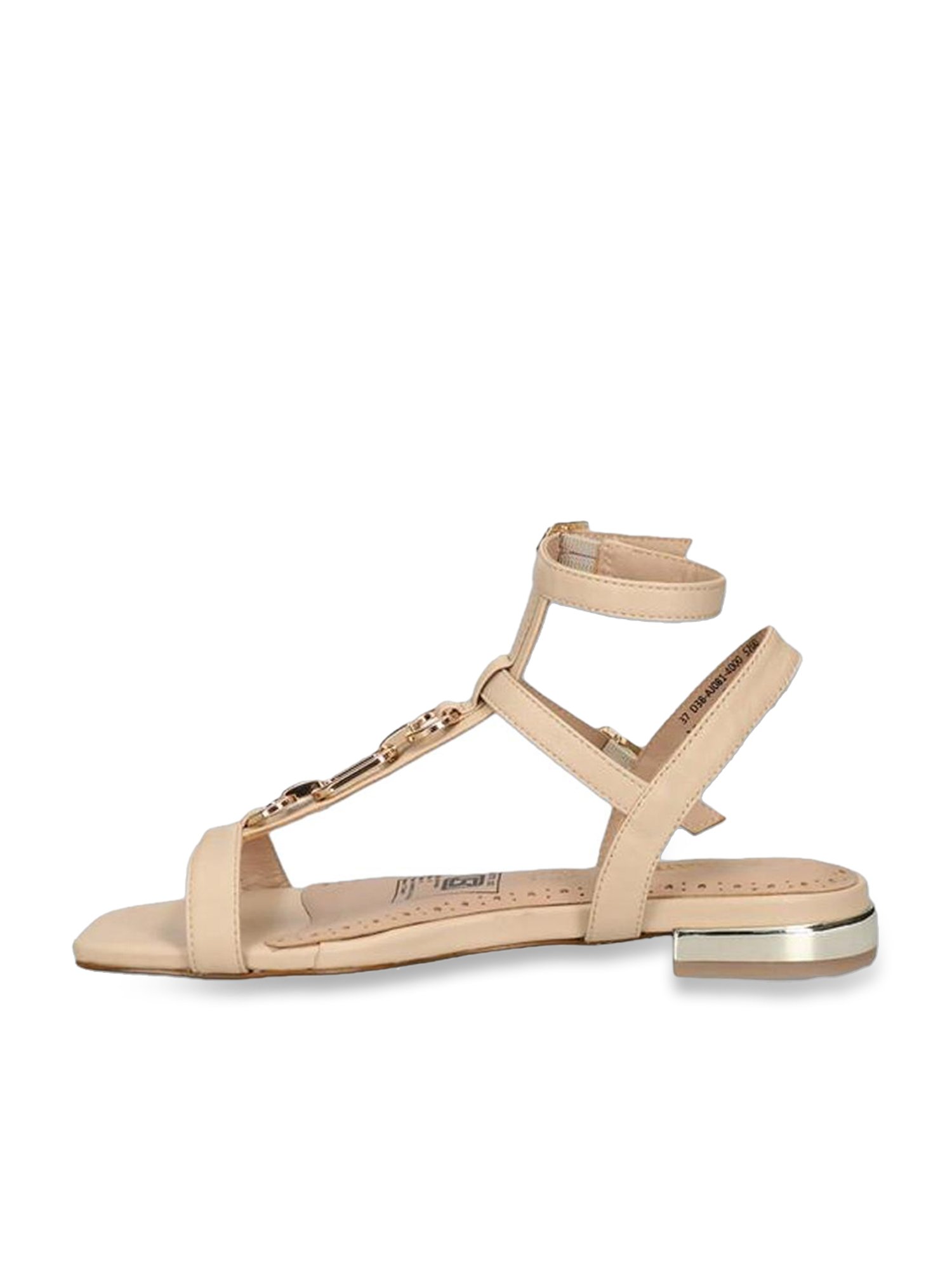 Bagatt Women's Glaze Beige Ankle Strap Sandals
