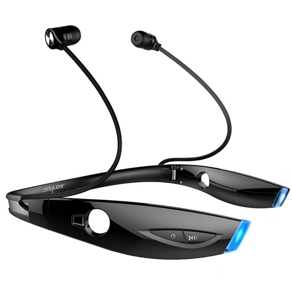 ZEALOT H1 Sports Bluetooth Headset CSR8635 Wireless Stereo Headphone LED Foldable Neckband Earphones Sweatproof with Microphone