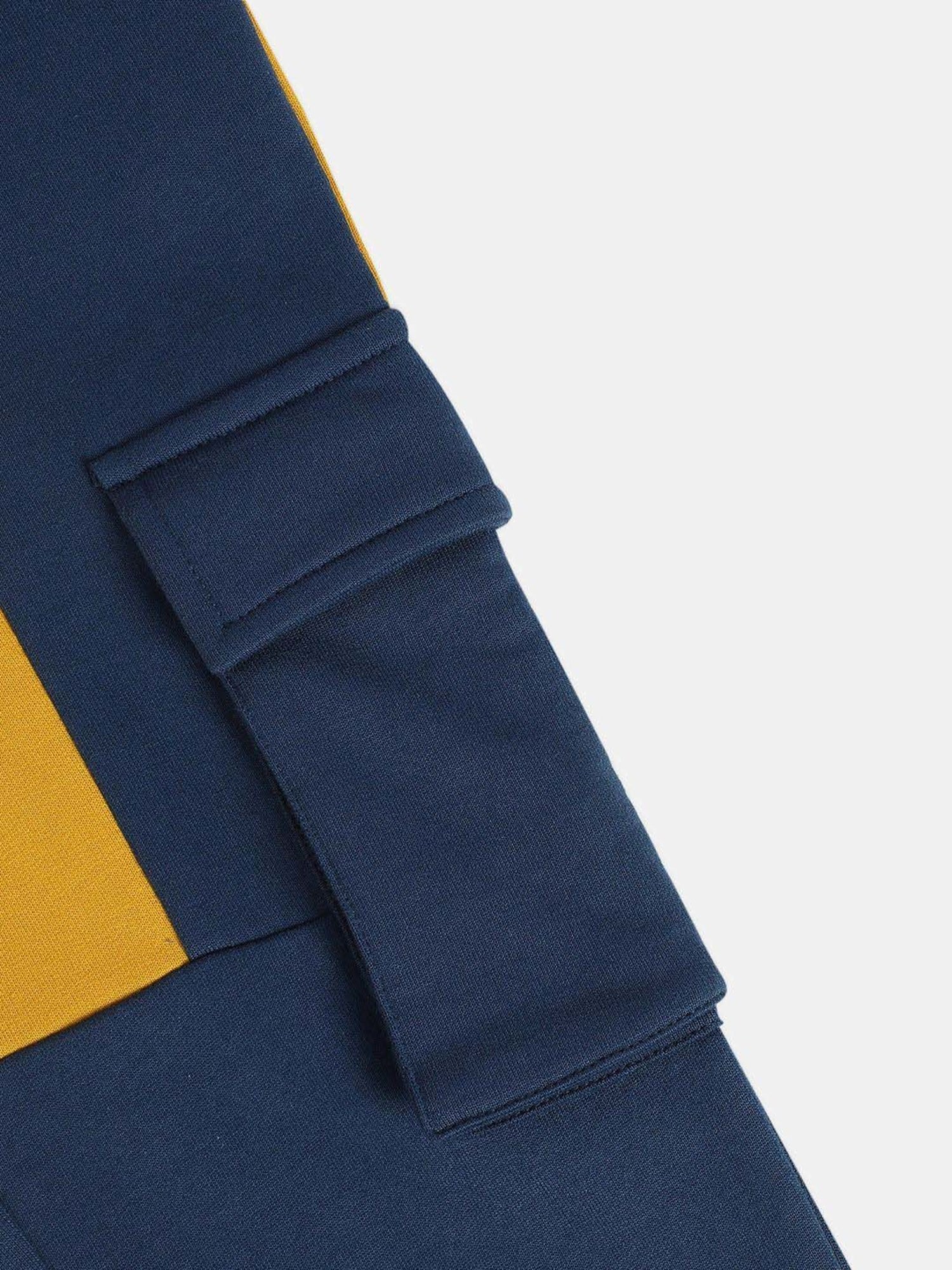 MINIKLUB Boys Yellow & Blue Color Block Full Sleeves Jogger