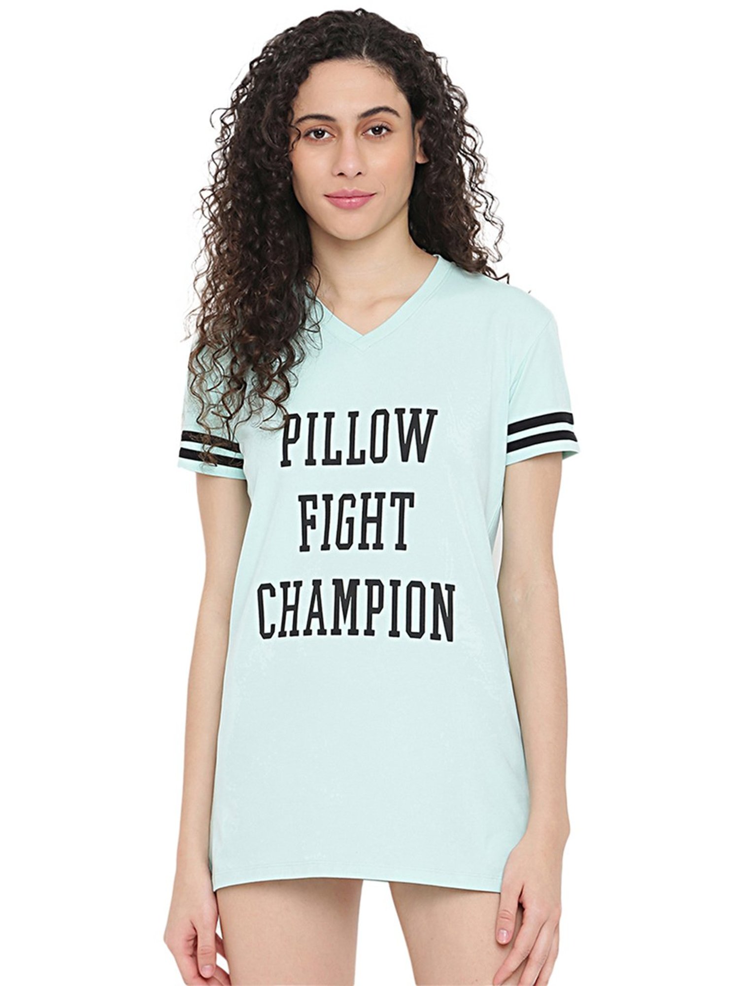 La Intimo Sea Green Printed T-Shirt