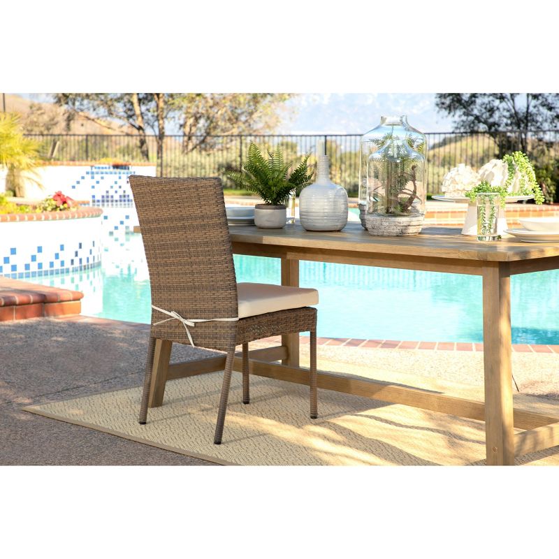 Sierra 6pc Outdoor Eucalyptus Wood Rectangular Dining Set - Natural - Coaster