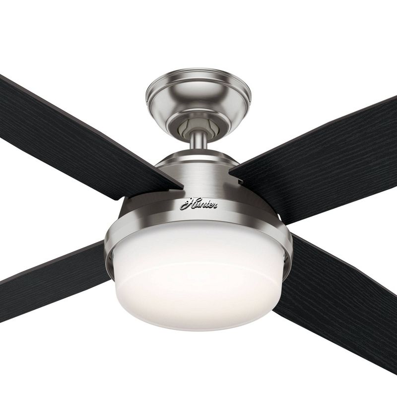 52" LED Dempsey Ceiling Fan with Remote (Includes Tunable Energy Efficient Light) Nickel - Hunter