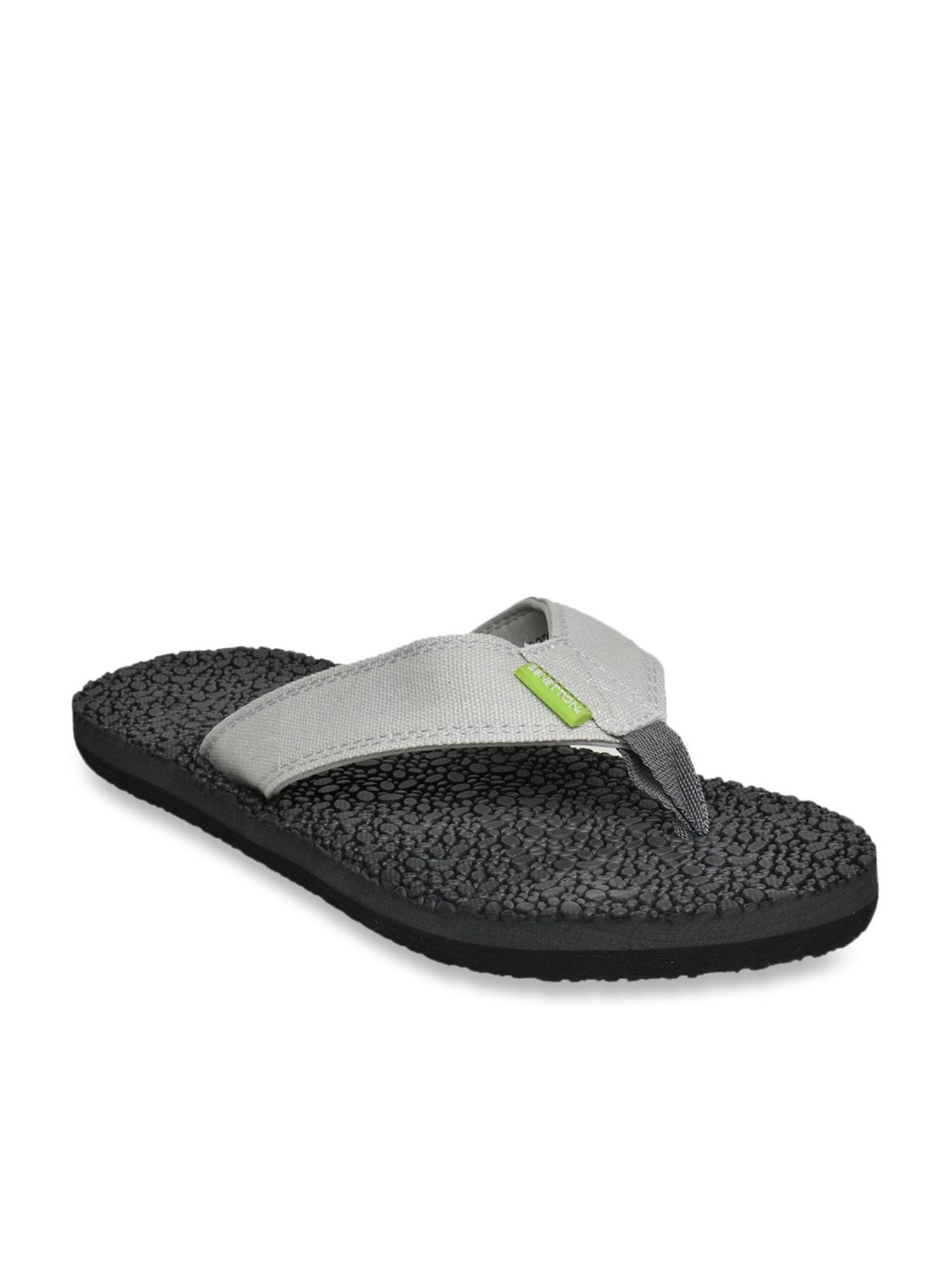 United Colors of Benetton Men's Grey & Black Flip Flops