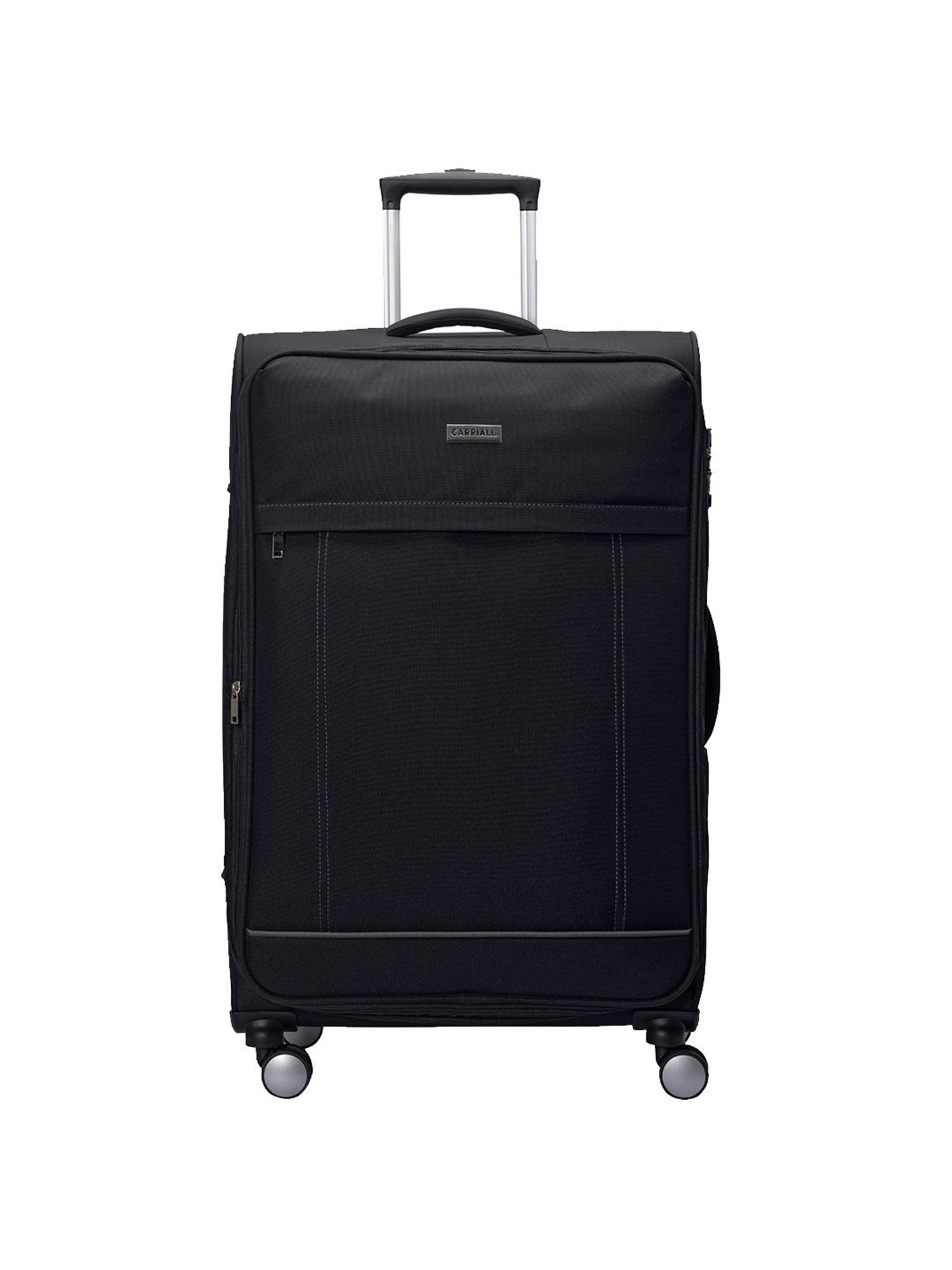 Carriall Eternal Black 4 Wheels Large Soft Cabin Trolley - 46 cm
