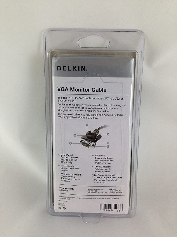Belkin VGA Monitor Cable 6 Feet Black