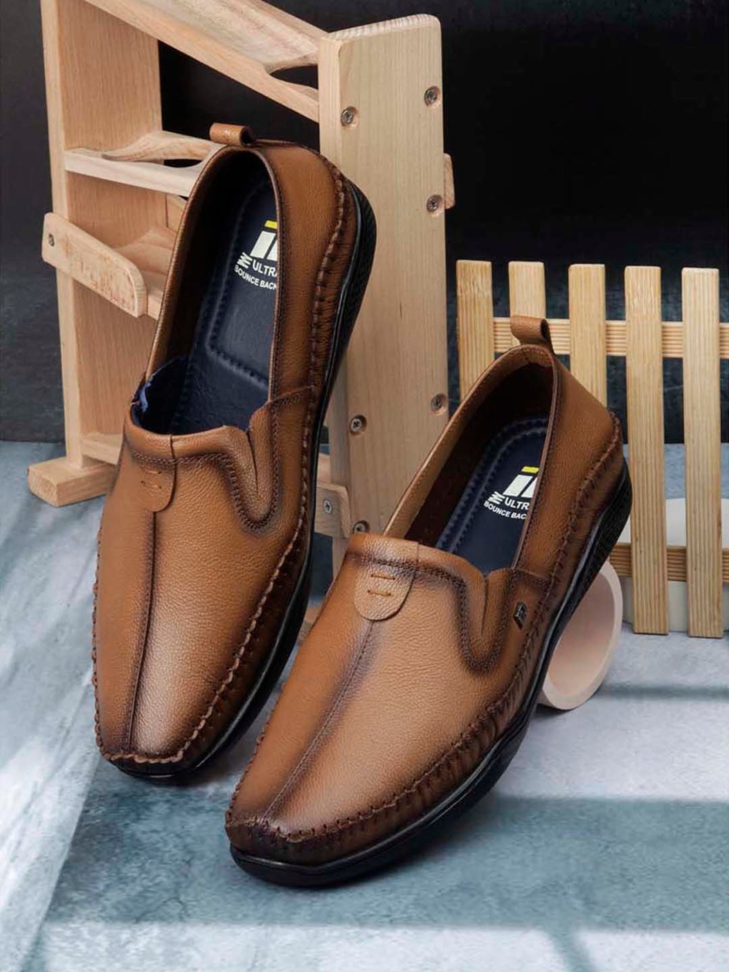 ID Men's Tan Casual Loafers