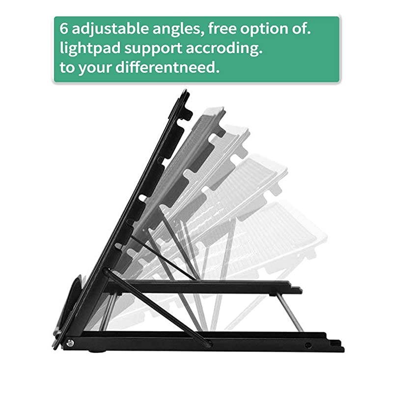 Light Pad Stand - Adjustable Light Box Laptop Stand, 9.45&times;7.48 inch, 6 Angles Non-Skidding Metal Holder for A4 LED Tracing Box & Diamond Painting Light Pad