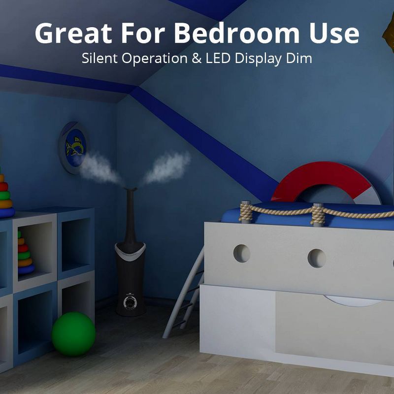 Air Innovations 1.7 Gal Ultrasonic Cool Mist Humidifier with Aroma Tray Black