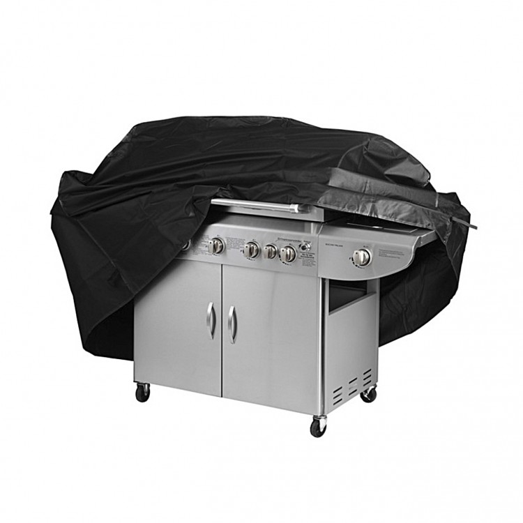 Black Waterproof Bbq Cover Outdoor Rain Barbecue Grill Protector For Gas Charcoal Electric Barbeque Grill[Size: M]