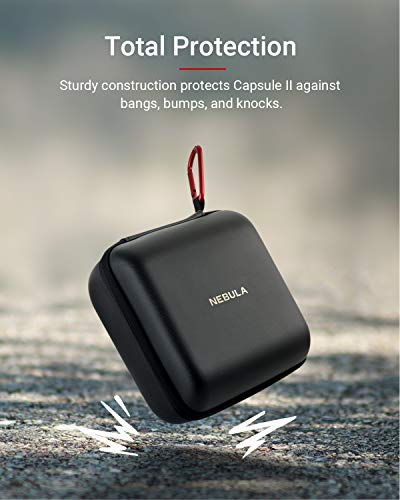Nebula Capsule II Official Travel Case, by Anker, Polyurethane Leather, Soft Ethylene-Vinyl Acetate Material, Splash-Resistance, Premium Protection Projector Travel Case