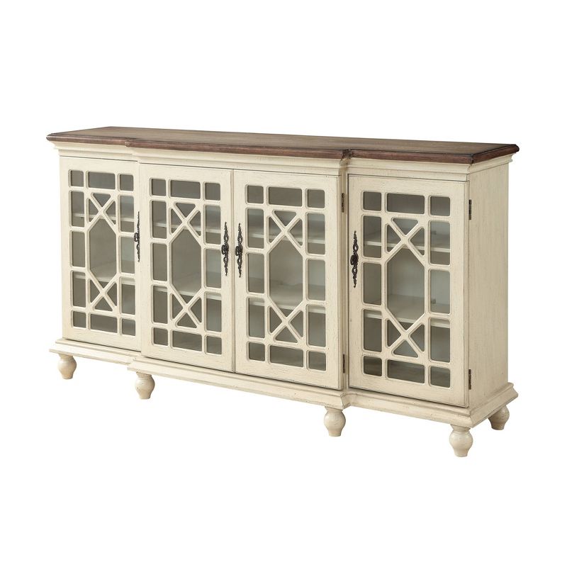 Remak 4 Door Media Credenza TV Stand for TVs up to 76" Ivory - Treasure Trove Accents