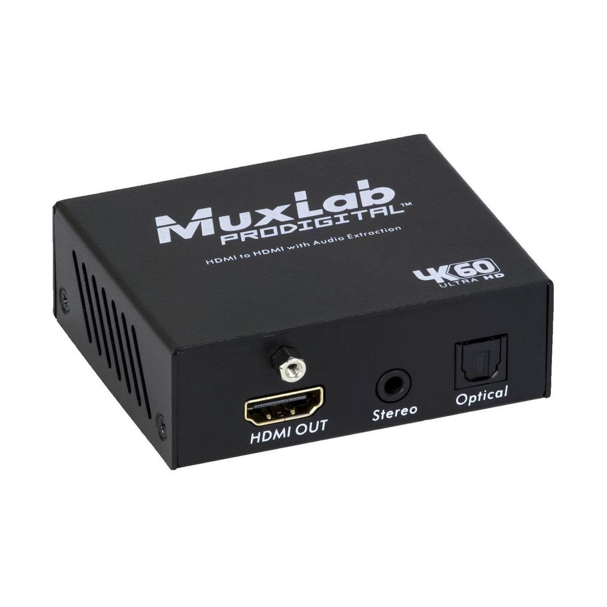 MuxLab 500436 4K/60 HDMI to HDMI Extender with Audio Extraction w/2-Yr Warranty