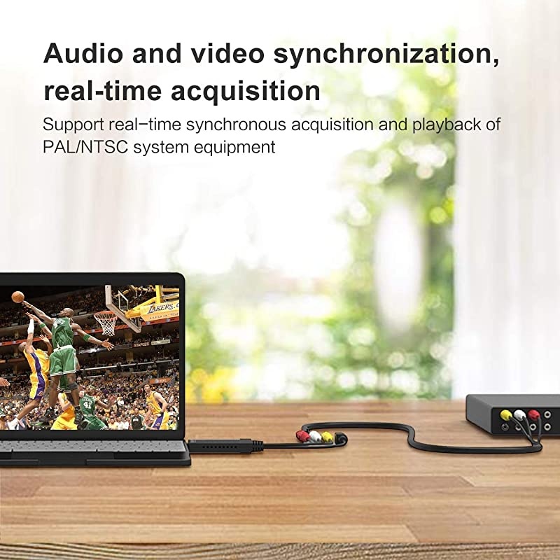 2.0 Audio/Video Converter, VHS to Digital Converter, Video Capture Card VCR TV to DVD Converter for Mac, PC Support Windows 2000/10 / 8/7 / Vista/XP/Android