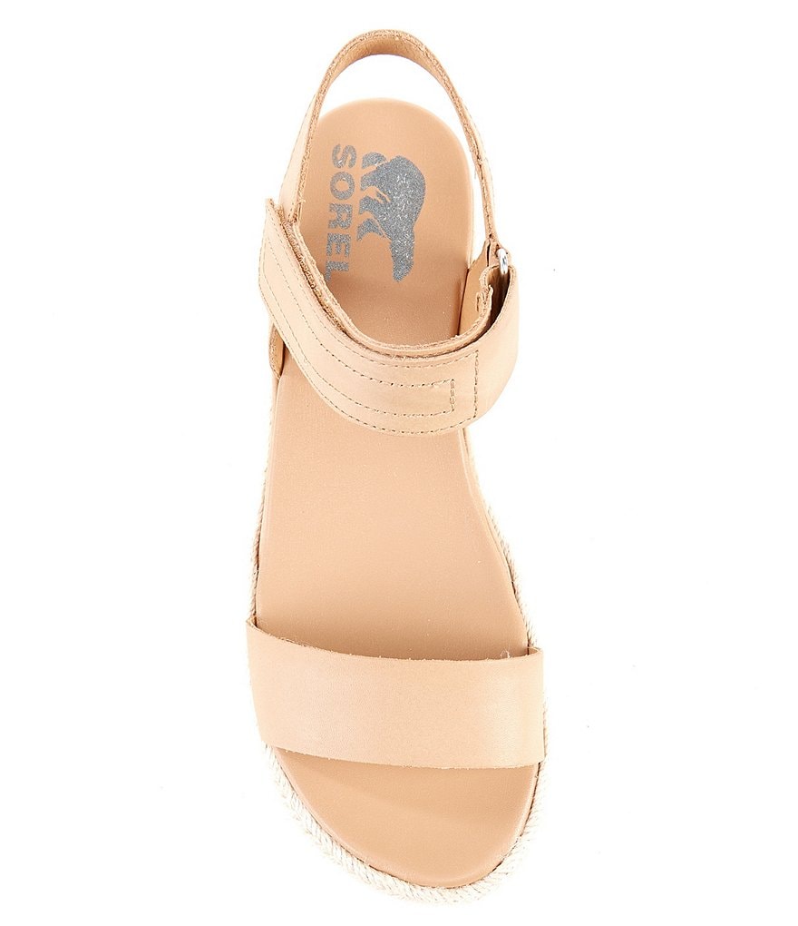 Sorel Cameron Leather Flatform Espadrille Sandals