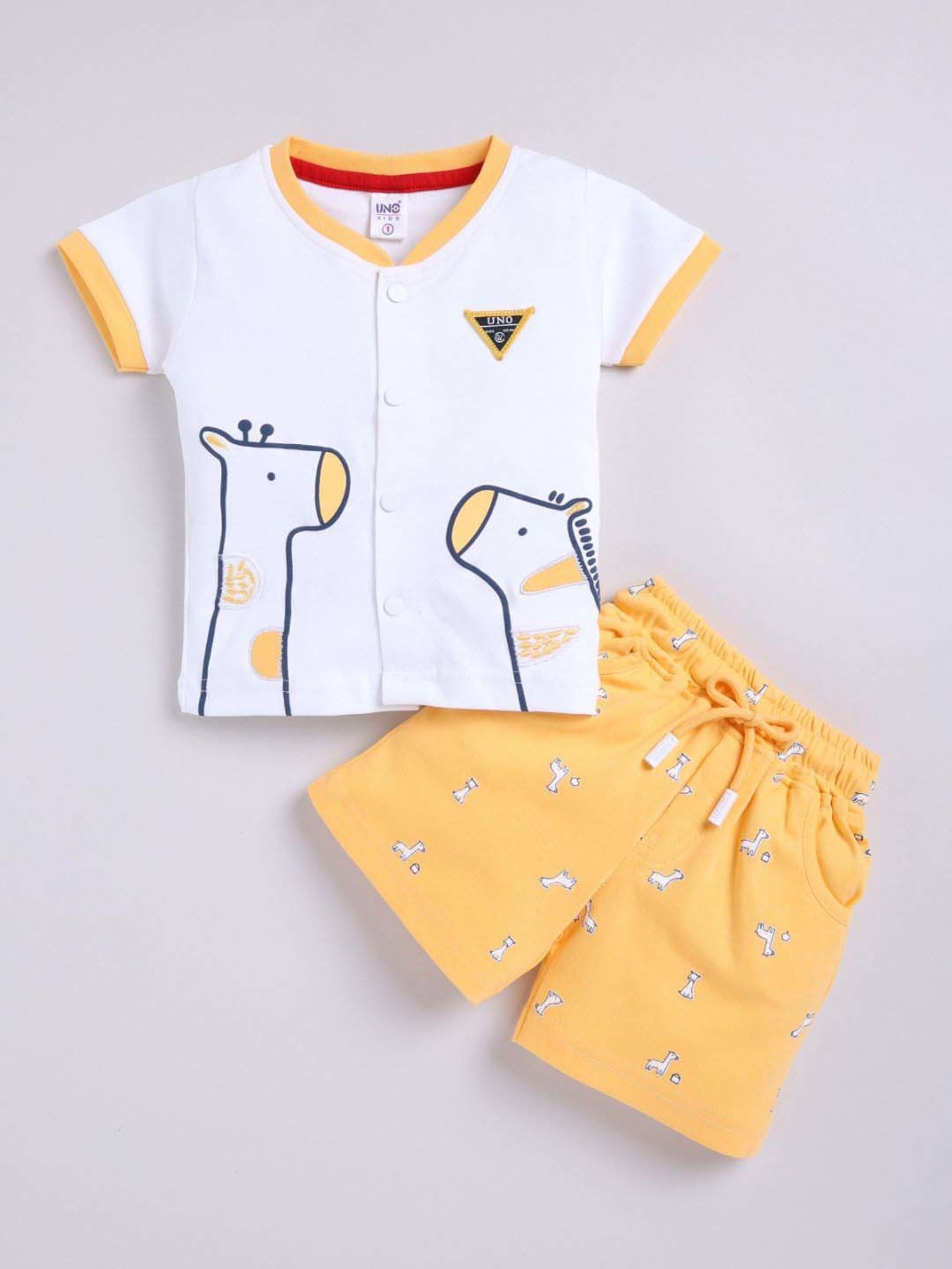 GJ baby Green & White Cotton Camouflage Full Sleeves T-Shirt Set