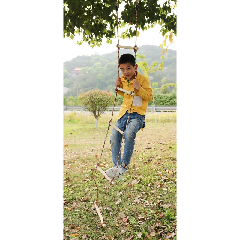 PLAYBERG 5 Step Climbing Wooden Rope Ladder