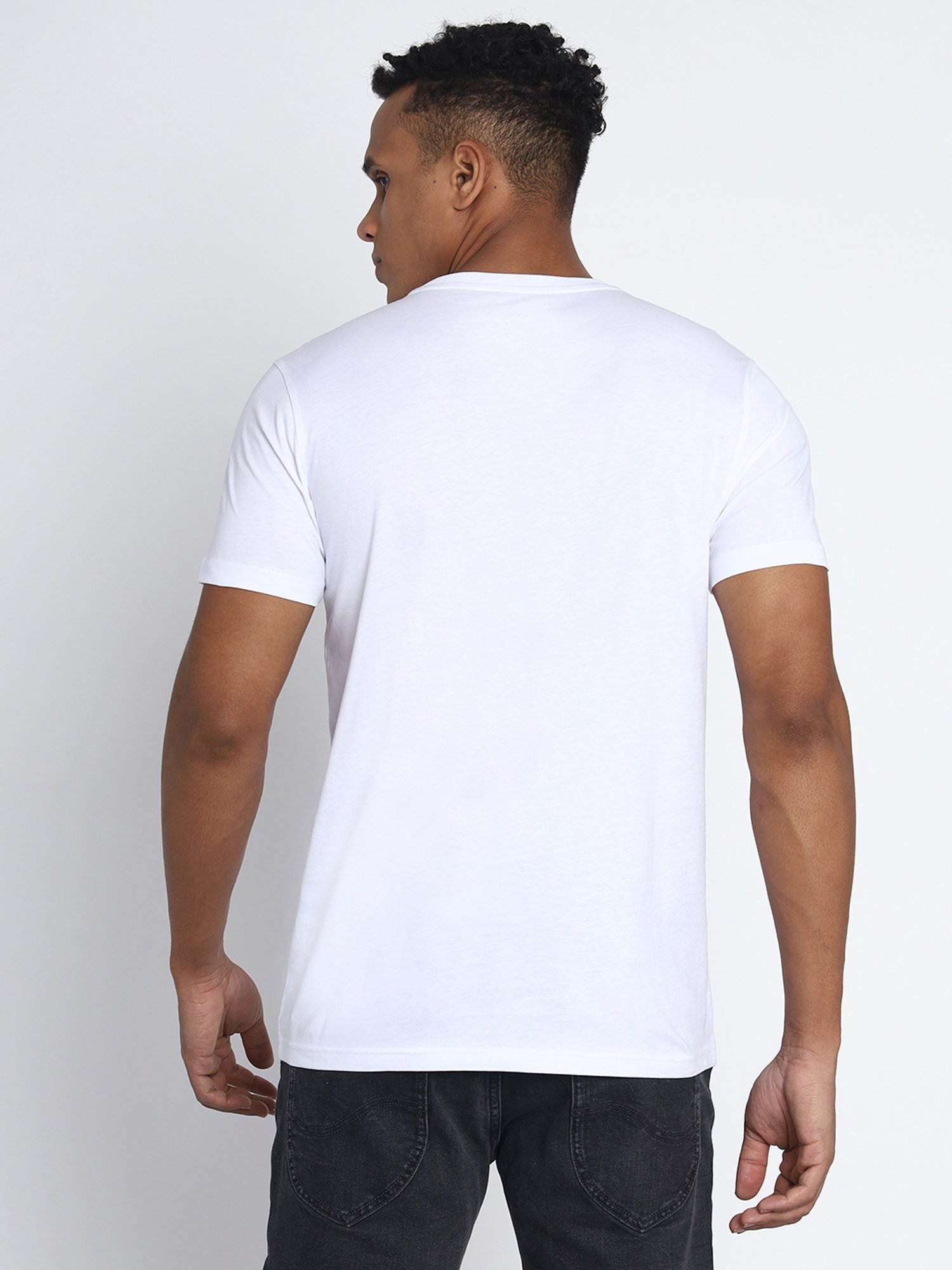 Lee White Slim Fit Graphic Print Crew T-Shirt