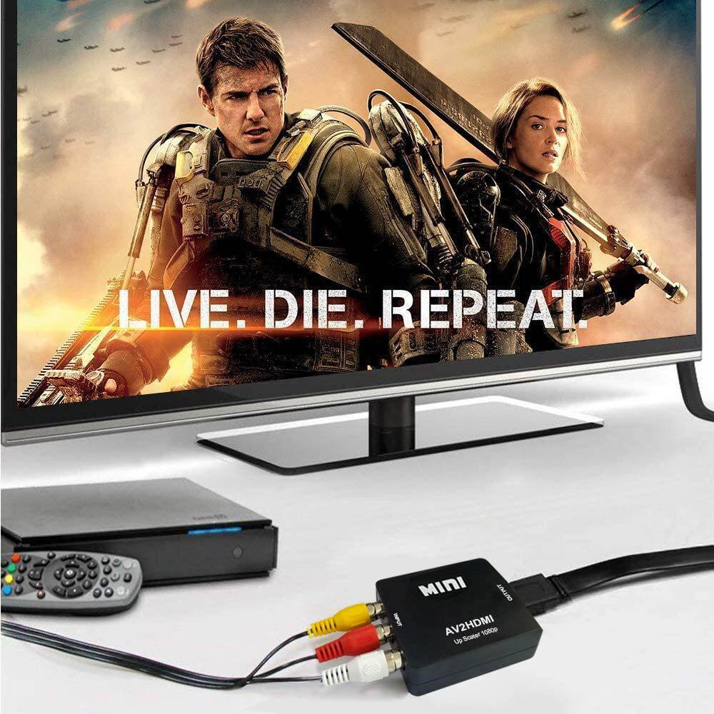 RCA to HDMI Converter,ABLEWE 1080P AV to HDMI RCA Composite CVBS Video Audio Converter Adapter Supporting PAL/NTSC for Xbox/PS2/Wii/SNES/N64/VHS/VCR/DVD