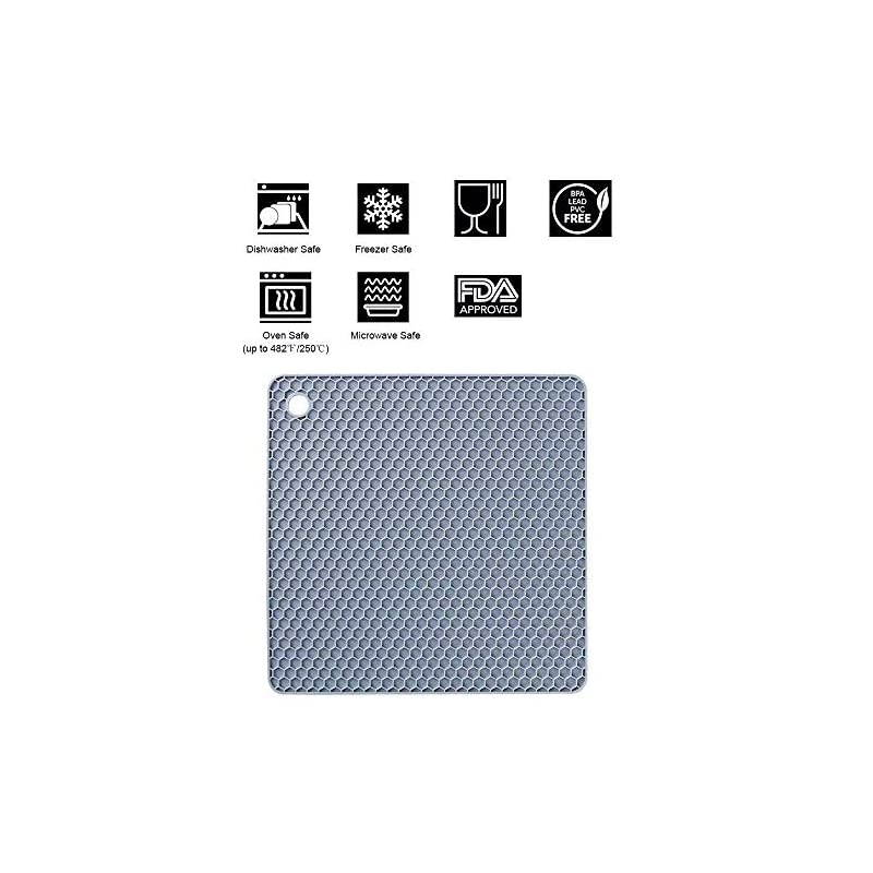 Silicone Trivet Mats | Trivets for Hot Pots and Pans, Drying Mat, Hot Pads | silicone pot holder for Jar Opener, Spoon Holder, Gripper Pad,Oven Mitts Hot Pads | Non-Slip and Heat Resistant