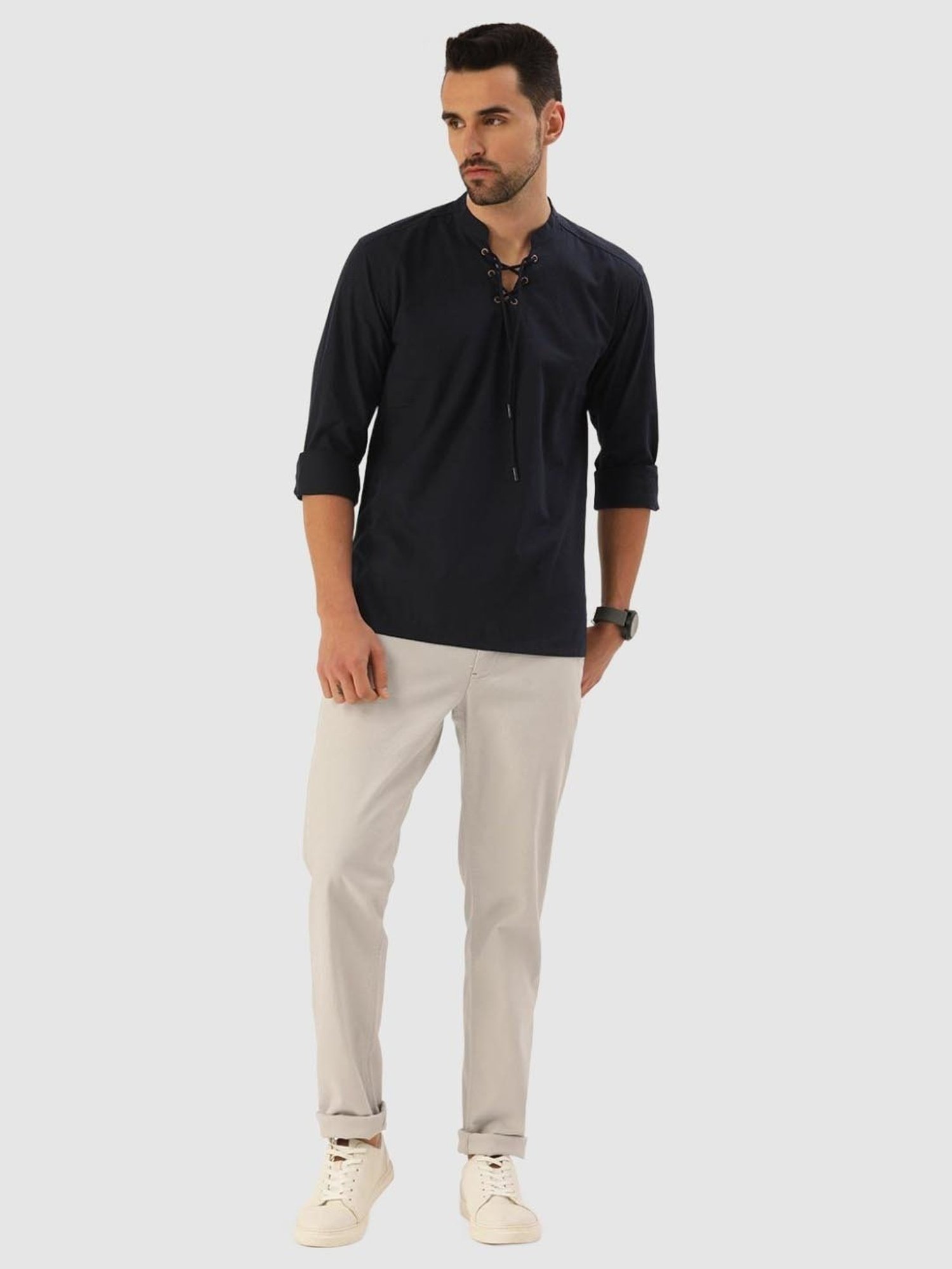 Bene Kleed Navy Cotton Regular Fit Shirt