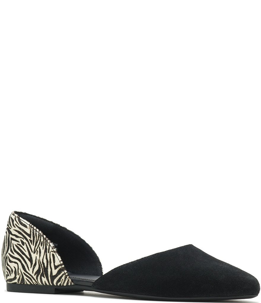 Hush Puppies Sadie d'Orsay Zebra Print Faux Calf Hair Suede Flats