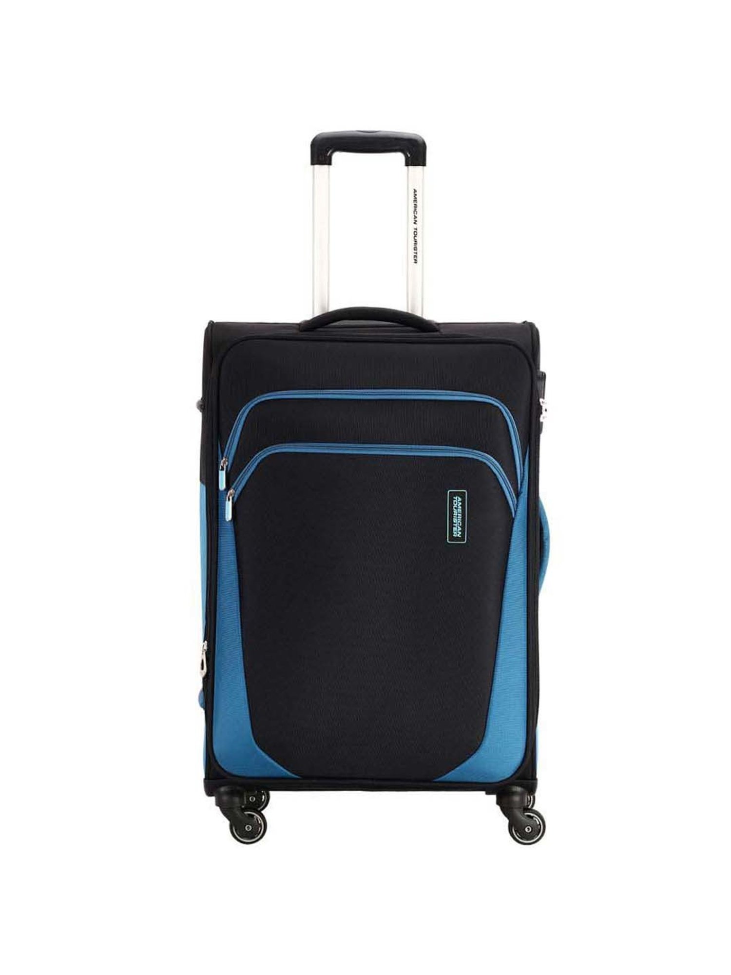 American Tourister Kansas Black Color Block Soft Large Trolley Bag - 51 cm