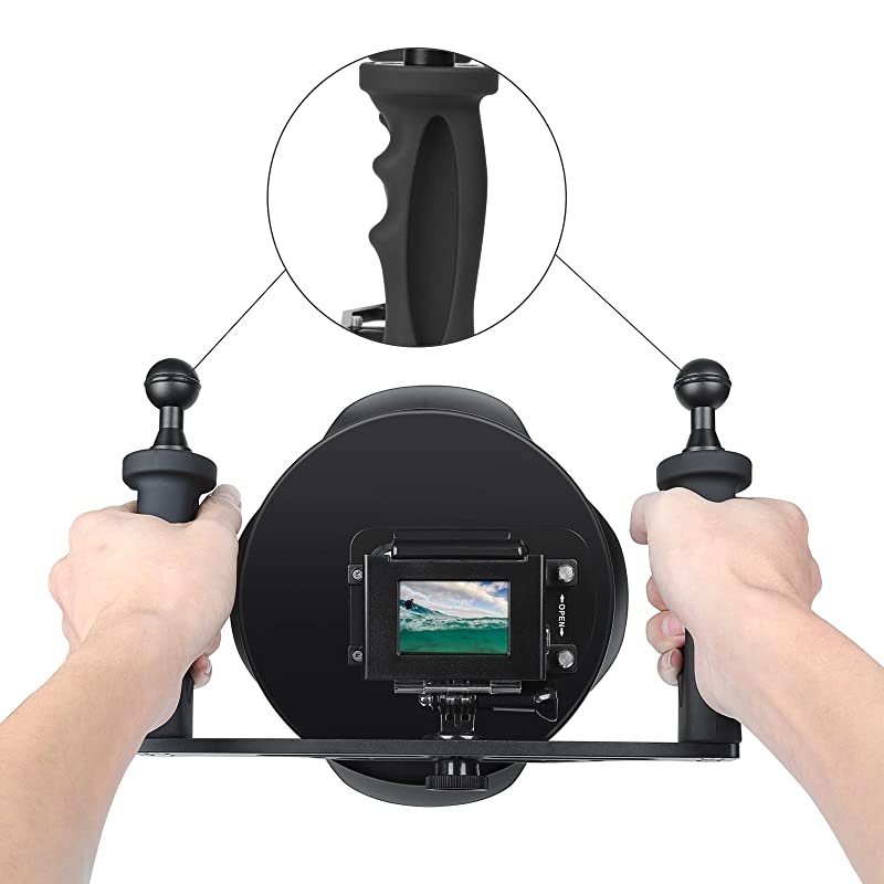 Official 50 Stabilizer Tray Dive Dome Port for GoPro HERO7 Black65 BlackHero2018 with Two Aluminum Alloy 1 Ball Handle for Underwater Photography Snorkeling Scuba Accessories