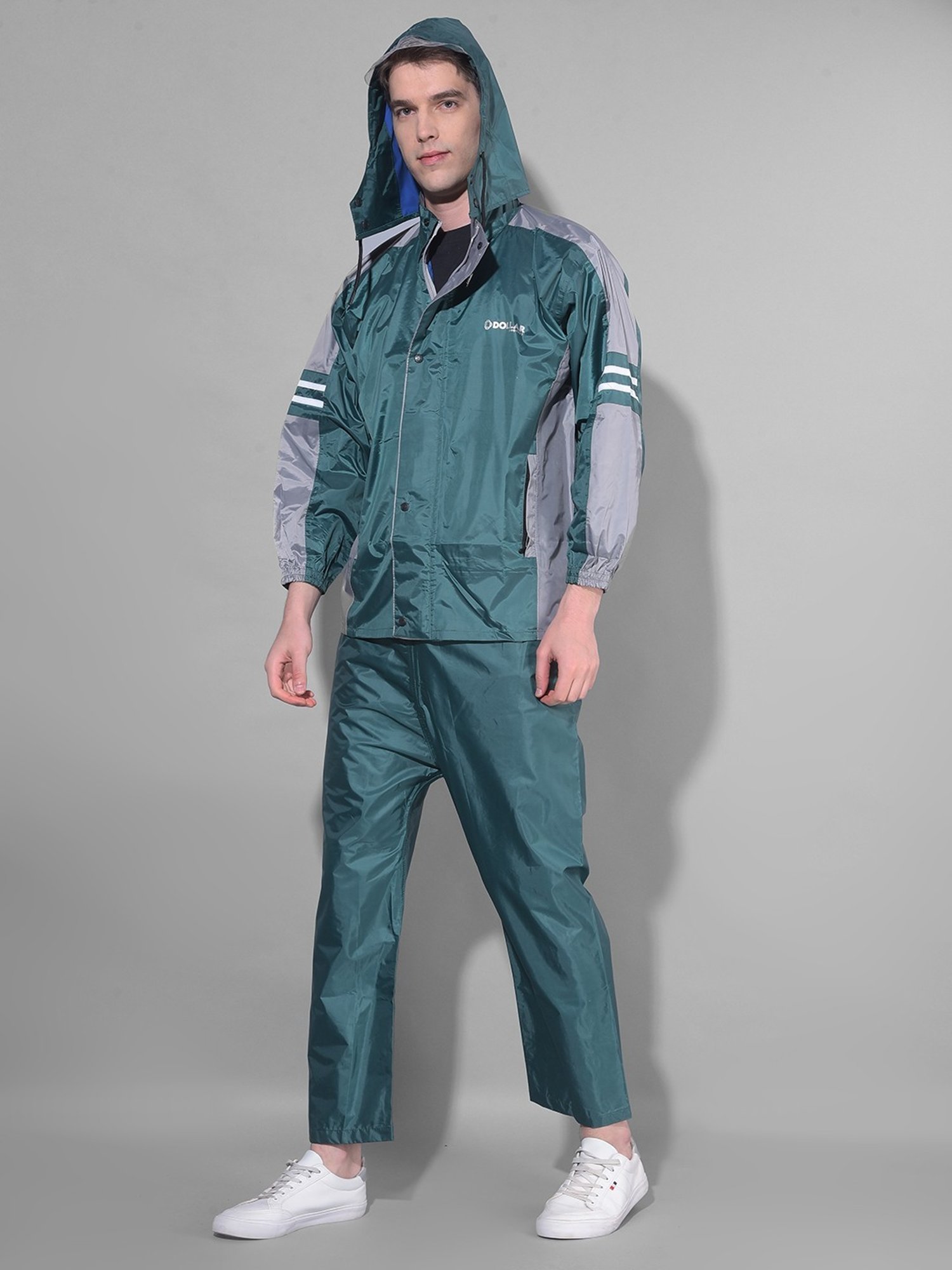 Dollar Green Regular Fit Colour Block Raincoat Set