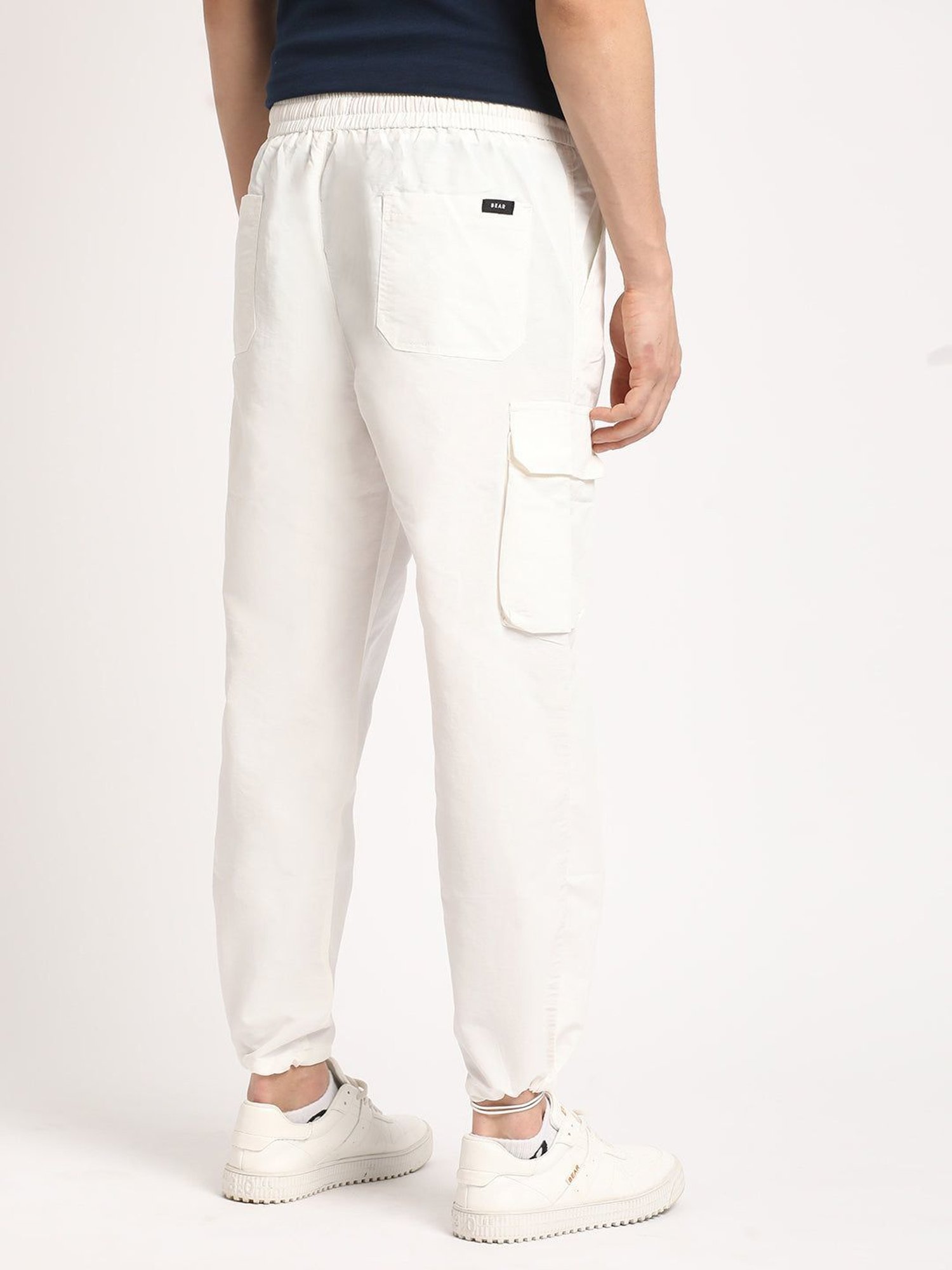 Slowave Beige Regular Fit Flat Front Trousers