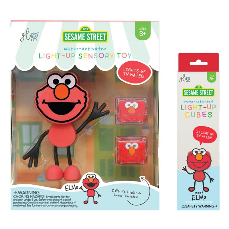 Glo Pals Sesame Street Character Elmo & 6 Light Up Water Cubes