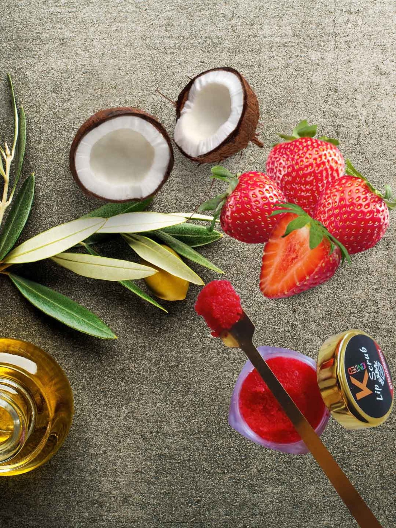 KINDED Herbal Strawberry & Rose Lip Scrub Combo