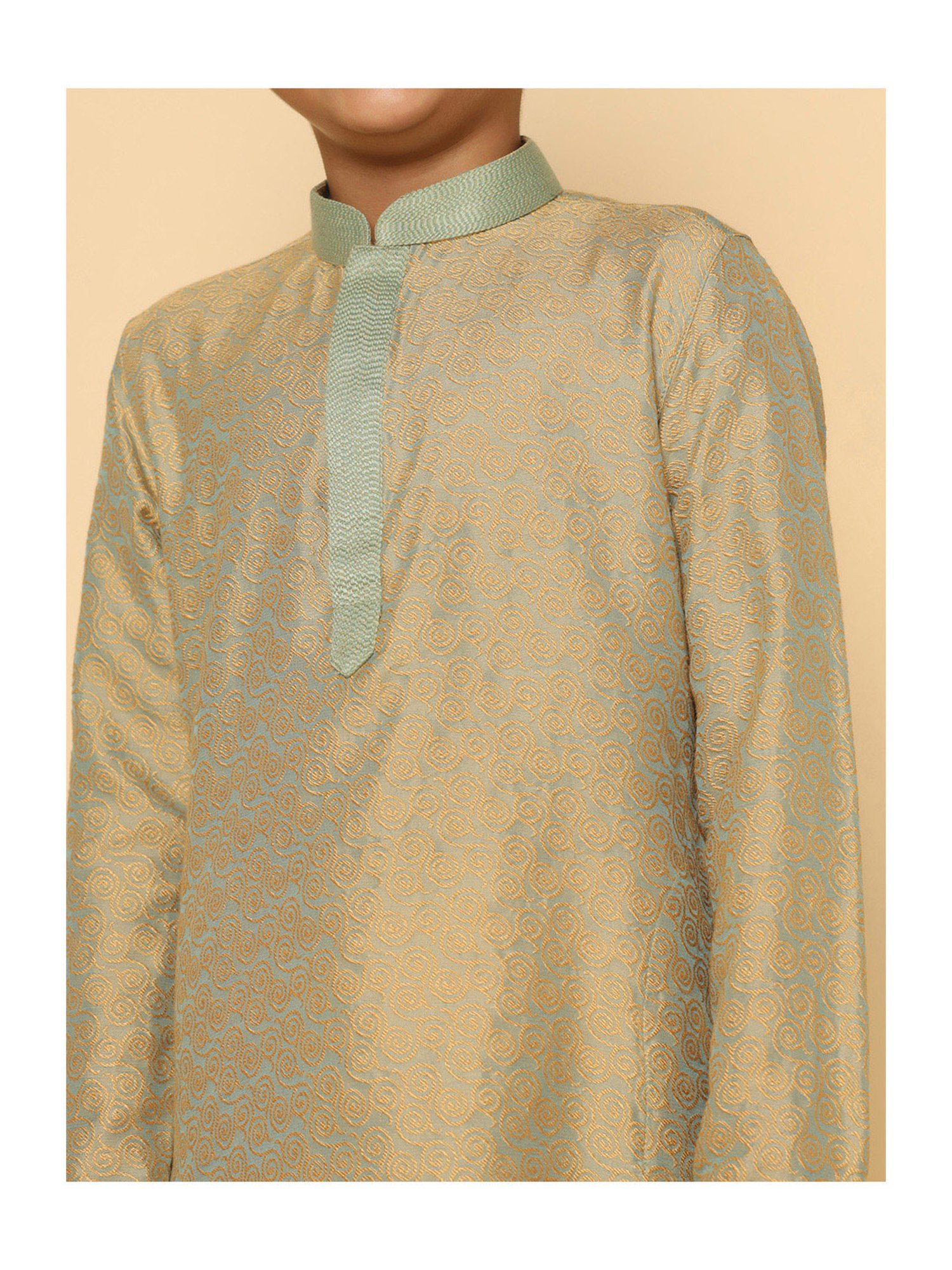 KISAH Kids Multicolor Printed Full Sleeves Kurta with Dhoti