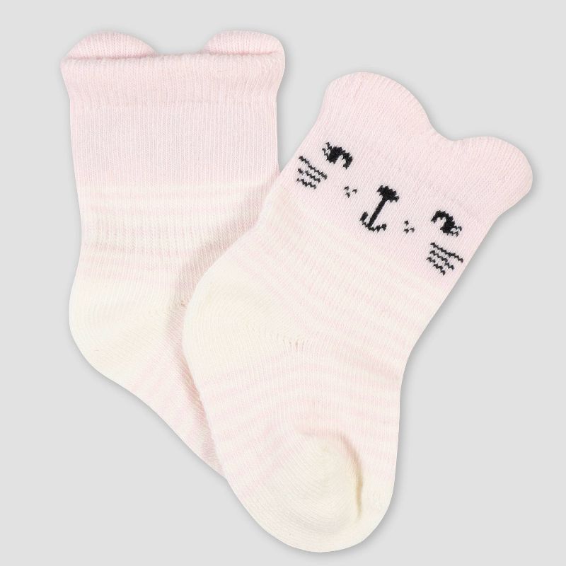 Gerber Baby Girls' 6pk Rainbow Jersey Wiggle Proof Socks - Green 0-6M