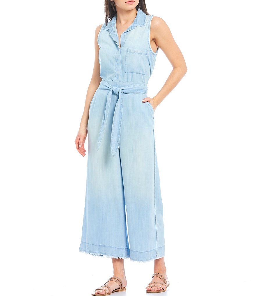 Cloth & Stone Belted High Waisted Wide Crop Pants