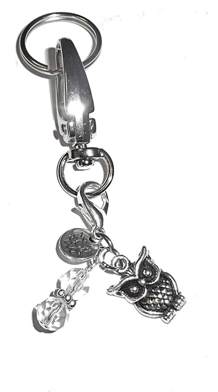 Message Charm Key Chain Ring, Women's Purse or Necklace Charm, Comes in a Gift Box! (Owl)