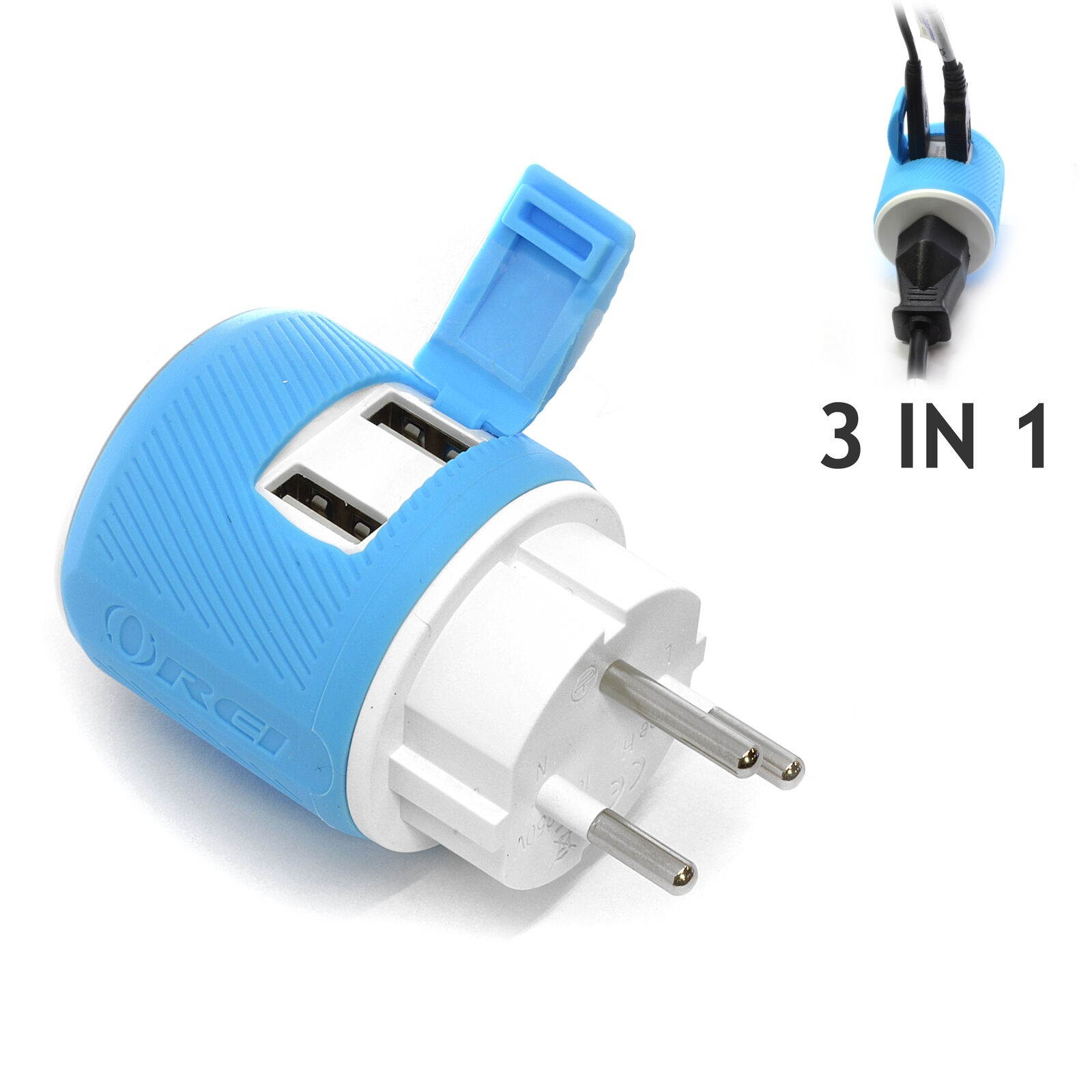 Israel, Palestine Travel Plug Adapter by OREI with Dual USB - USA Input + Surge Protection - Type H (U2U-14), Will Work with Cell Phones, Camera, Laptop, Tablets, iPad, iPhone and More