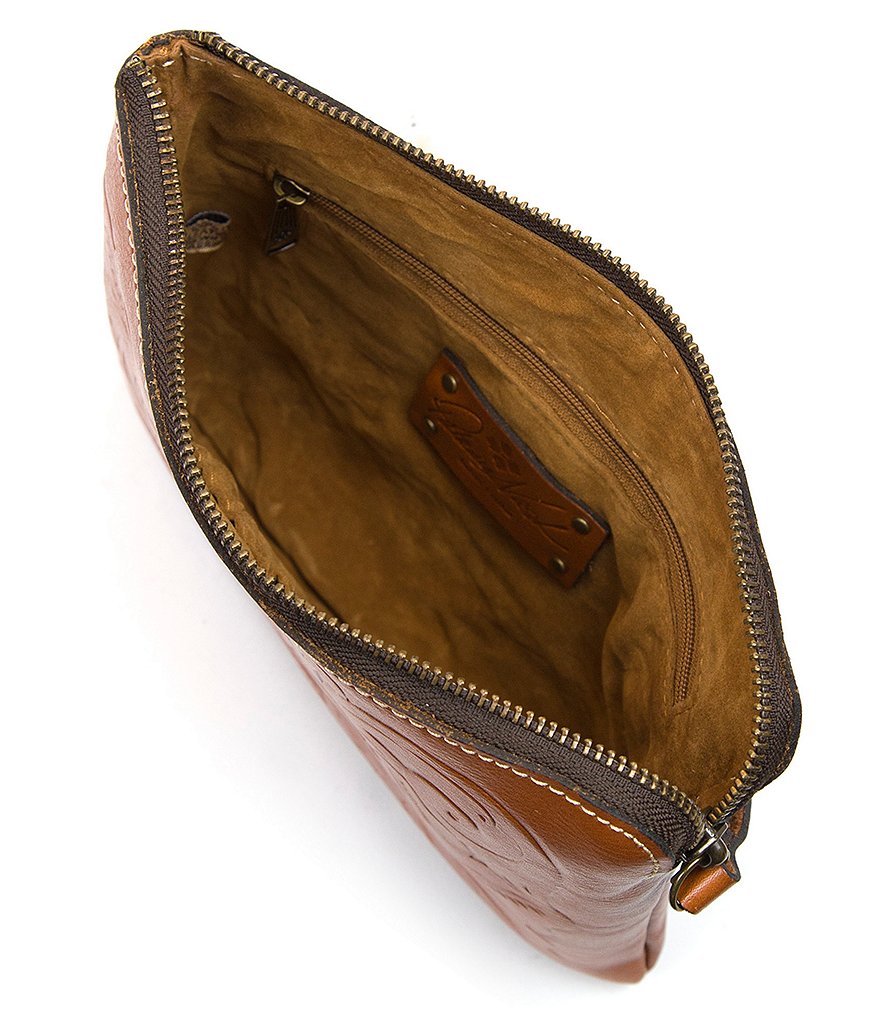 Patricia Nash Rose Tooling Collection Cassini Floral-Embossed Leather Wristlet Clutch