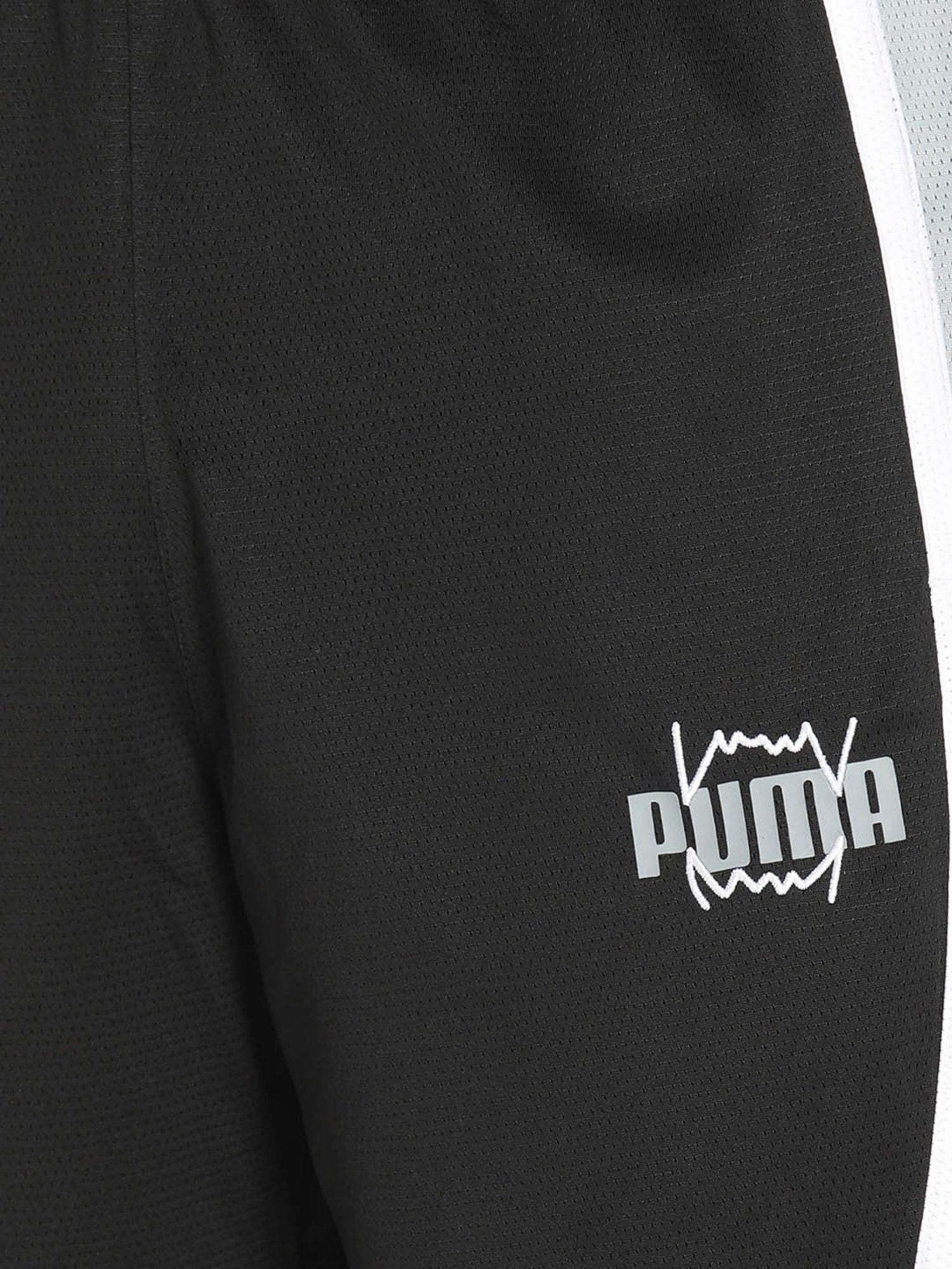 Puma Black & White Regular Fit Sports Shorts