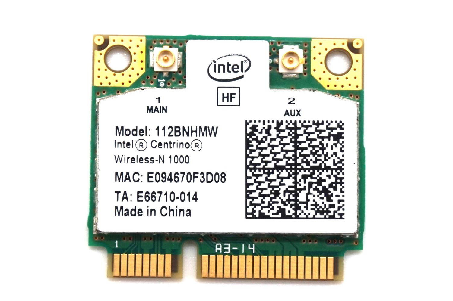 Plugadget Intel Wifi Link 1000 Wireless Half Mini Card- 112BNHMW For Dell Asus Acer